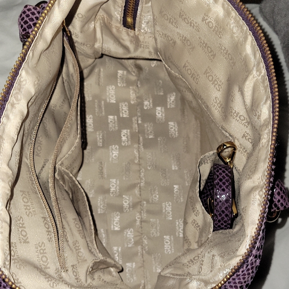 Michael Kors Purple Snake Print Tote - Picture 9 of 12